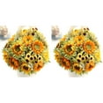 thumbnail image 1 of LKWLPD 2 piezas de flores para tumba de cementerio, 5 cabezas, girasol artificial de belleza, ramo de flores de seda, decoración floral para el hogar, decoración del hogar, decoración de cocina de, 1 of 4