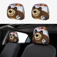 thumbnail image 1 of Masha y el Oso Funda Protectora Universal para Reposacabezas de Coche, Funda Elástica para Reposacabezas de Asiento de Auto, Funda de Tela Antipolvo, Accesorios de Interior 2 Piezas, 1 of 6