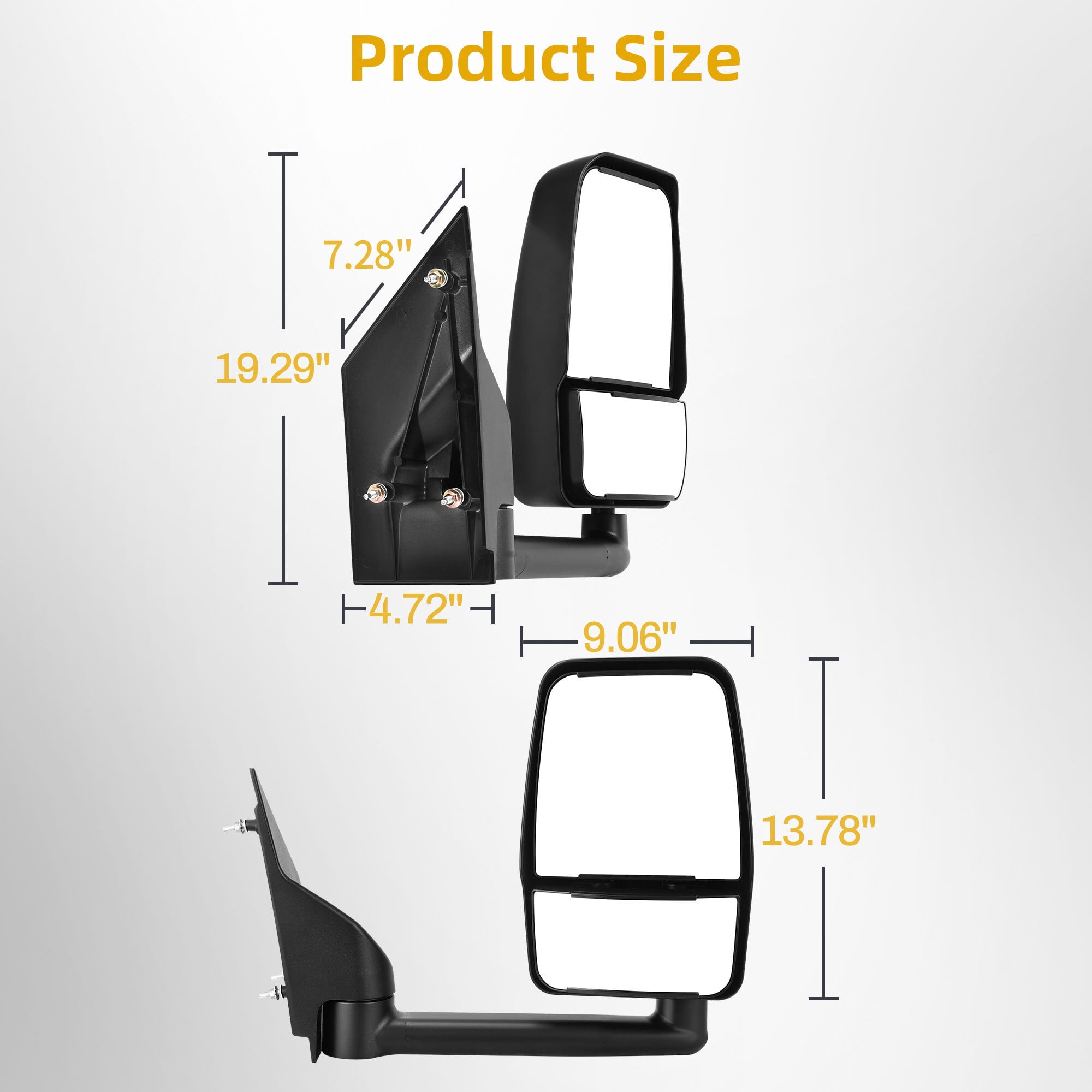 LEDKINGDOMUS  Replacement Power Side Mirror Passenger Right for Chevy Express GMC Savana 1500/2500/3500 2003-2018, Manual Fold Adjustable Convex Glass OEM-Style Plug and Play