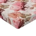 thumbnail image 4 of Ambesonne Floral Fitted Sheet, Roses and Gerberas Vintage, California King, Pale Pink Dark Tan, 4 of 5