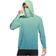 thumbnail image 2 of Pisexur Sun Protection Clothing Men UPF 50 Long Sleeve Shirt Men Printing Summer Sunscreen Is Breathable Long Sleeve With A Mask Hooded Blouse Green,XL, 2 of 7