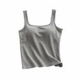 thumbnail image 4 of Fanxing Camisole Tops for Women Built in Bra Tank Tops for Women 2025 Bras No Underwire Yoga Tops Workout Sports Padded Cami Gray,XL, 4 of 5