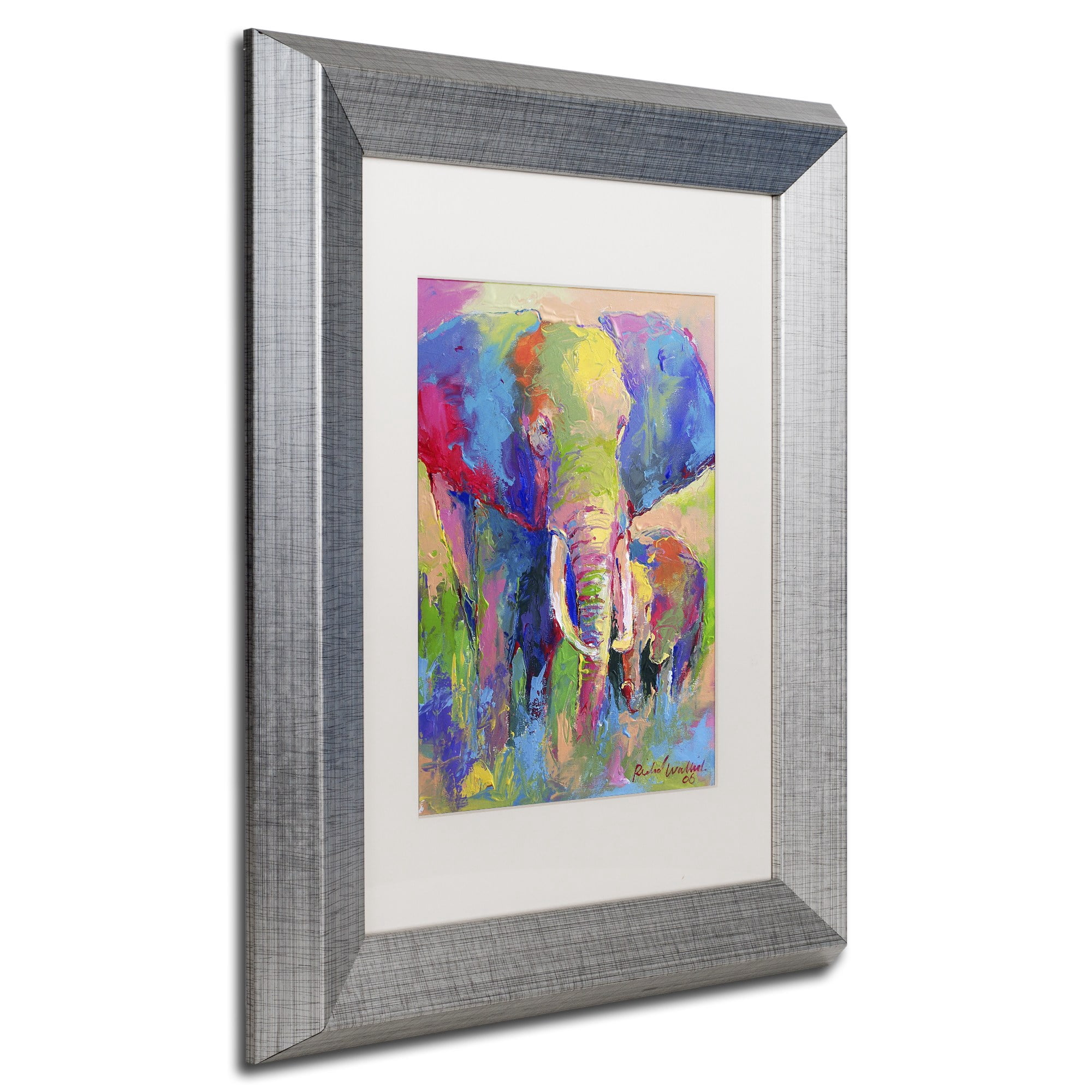 Richard Wallich 'Elephant 1' Matted Framed Art