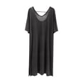 thumbnail image 2 of Naittoop Women's Comfy Soft Nightgown Short Sleeve V Neck Loose Nightshirt Women Sleep Dress Sleepwear Casual Loungewear, 2 of 5