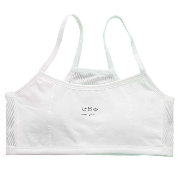 Big Girls Crop Top Bra Seamless Sports Bra Training White Bra Camisole Style Lightweight Seamless For Kids VĂȘtements Pour Enfants Size 9-13T