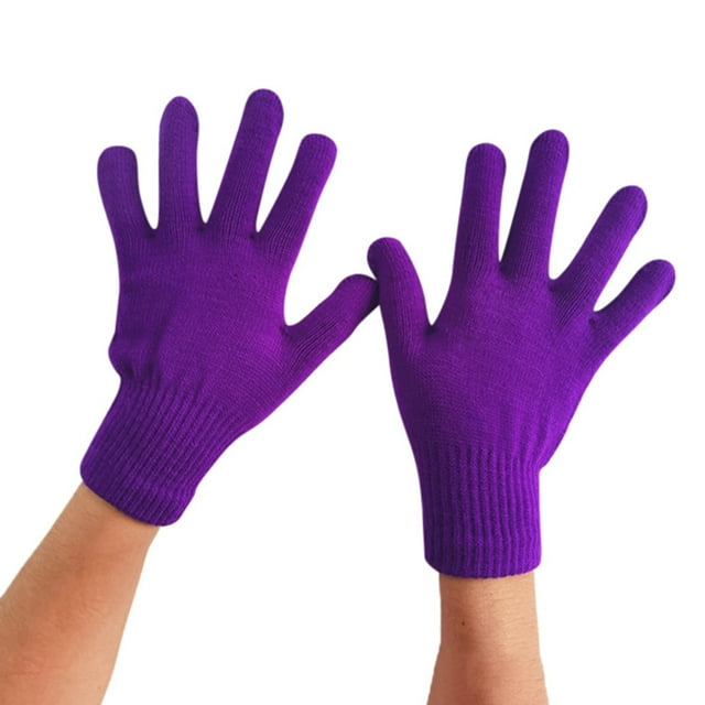 "Unisex Knitted Winter Gloves Warm Five Fingered Adult Handwear For Cold Weather