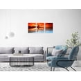 thumbnail image 5 of 3 Panels Beach Pictures Wall Decor Beach at Sunset Ocean Pictures Print on Canvas Pictures of The Beach Decor for Bathroom for Beach Theme Home Stretched and Framed 12" x 16" x 3 Pieces, 5 of 6