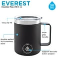 thumbnail image 3 of GROSCHE Everest Stainless Steel Coffee Mug 14oz with Lid and Handle, Black, 3 of 9
