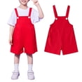 thumbnail image 3 of XXWXYD Toddler Overalls Shorts Boy Girl Solid Color Sleeveless Suspender 𝖱omper Bib Jumpsuit Summer Cute Playtime Comfort Washable, 3 of 3