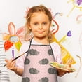 thumbnail image 2 of Pink Hedgehog Pattern Kids Aprons for Girls and Boys,Adjustable Neck Strap Toddler Aprons for Kids Cooking Baking, 2 of 6