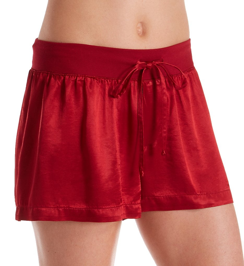 PJ Harlow RED Mikel Satin Sleep Boxer Shorts, US Medium