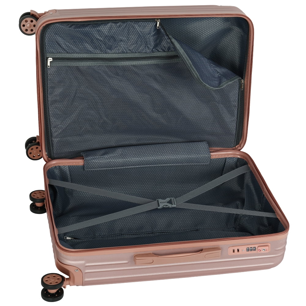 Luggage 3-Pieces Set ABS Durable Suitcase Rose Gold 20"24"28"