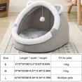thumbnail image 2 of Pet Caca Small Washable Cozy Cat Bed Cave, Gray, 2 of 6
