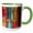 Green/White, variant on 3drose, India, State of Gujarat, Bhuj, Meghwal. Painted Door Abstract., 15oz Mug