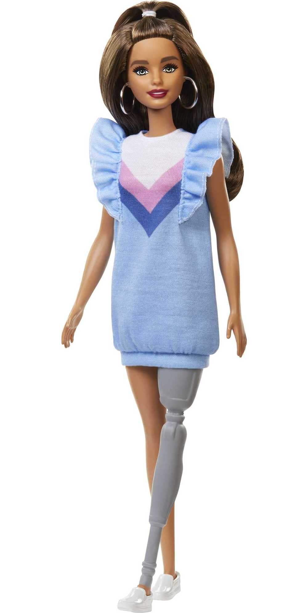 Barbie Fashionistas Blue and White Check Overalls Dress Curvy Tall Regular 