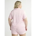 thumbnail image 5 of Joyspun Women’s and Women’s Plus Bridal Satin Shortie Pajama Set, Sizes XS to 3X, 5 of 8