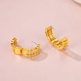 thumbnail image 5 of Gold Plated Hoop Earrings for Women Stainless Steel Cubic Zirconia Ear Hoops for Her, Birthday Valentines Day Jewelry Gifts, 5 of 6