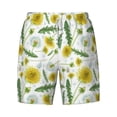 thumbnail image 4 of Lsque Mens Swim Trunks Yellow Dandelions Pattern - Bathing Suit Compression Liner - Beach Swim Shorts Swimwear - (S-3XL) - Stretch Quick Dry -X-Large, 4 of 9