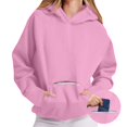 thumbnail image 5 of Women's Oversized Casual Hoodie, Long Sleeve Sweatshirt with Pockets, Pink, 5 of 5