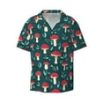 thumbnail image 2 of Lsque Amanita Mushroom print Men's Cuban Collar Short Sleeve Shirt Summer Beachwear Casual Button Down Fashionable Vacation Leisure Shirt-4X-Large, 2 of 7