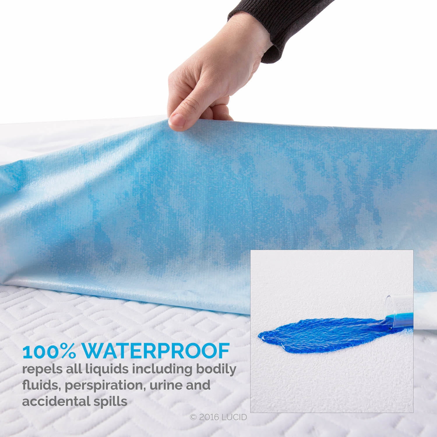 Lucid Premium Waterproof Fitted Mattress Protector, California King