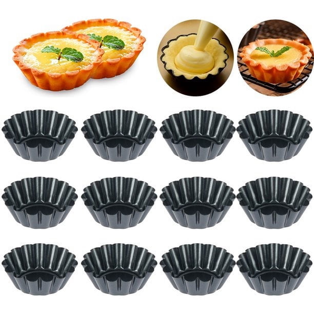 Herramientas para hornear de acero al carbono, moldes para tartas antiadherentes muy pequeños, para una amplia gama de aplicaciones, mini conchas acanaladas dulces con diseño apilable reutilizable y