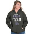 thumbnail image 3 of Funny Keep Calm Mom is Here Meme Zip Hoodie Sweatshirt Women Brisco Brands 2X, 3 of 4