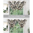 thumbnail image 5 of Waterfall Valances for Windows, Black Brown Kitchen Sheer Valance Curtains, Boho Vintage Southwestern Ethnic Geometric Rod Pocket Elegant Swag Valances for Living Room Bedroom, 47.2"x38.5", 1 Panel, 5 of 8