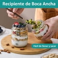 thumbnail image 2 of DIOZYRA Paquete de 6 de Recipientes de Avena con Tapas de Bamb&uacute; Herm&eacute;ticas,Tarros de Avena de Vidrio,Overnight Oats Jar Reutilizables Tarros de Vidrio para Snacks Yogur Especias, 2 of 9