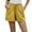 Yellow, variant on Ichuanyi Women Solid High Waist Cotton And Linen Shorts Pants Casual Beach Shorts