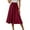 Red, variant on MIXUE Skirts For Women Summer Solid Color Elastic Waist Drawstring A Line Causal Midi Pockets Skirt Outwear,Black,S