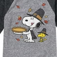 thumbnail image 3 of Peanuts - Thanksgiving Scene - Toddler And Youth Raglan Graphic T-Shirt, 3 of 5