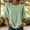 Green, variant on Summer Tops for Women Cotton Linen 3/4 Sleeve Embroidered Round Neck Blouses Casual Loose Boho Tunic Shirt White
