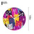 thumbnail image 2 of 10 Inch Wall Clock Battery Operated Silent Clock Decorative for Office, Kitchen, Outdoor, Living RoomColorful Cartoon Cat Animal Print Cute Design, 2 of 4
