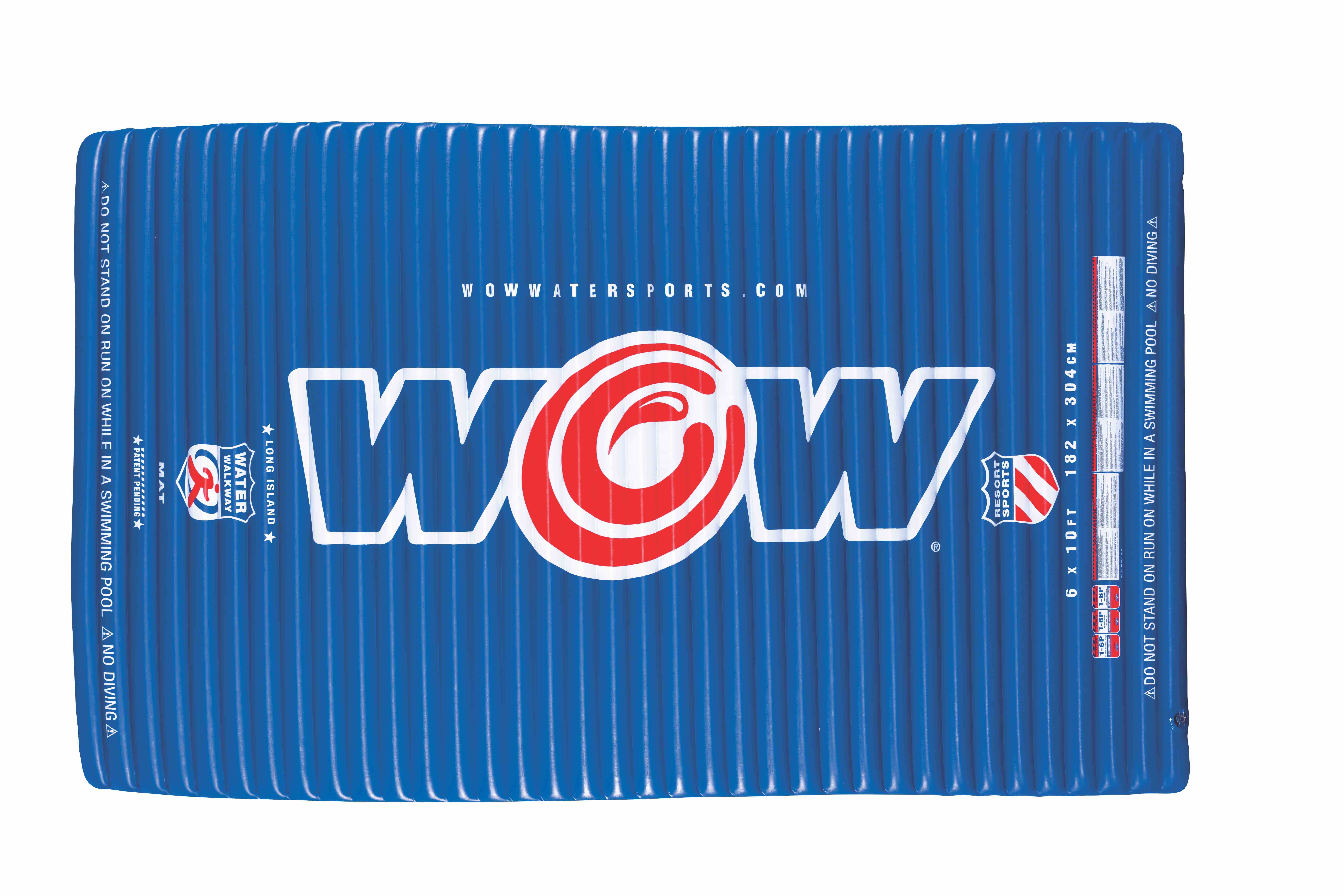 Wow Sports Water Walkway Island Float 6ft x10ft Blue, Adult Heavy Duty PVC