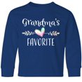 thumbnail image 3 of Inktastic Grandmas Favorite- Heart Grandchild Long Sleeve Youth T-Shirt, 3 of 5
