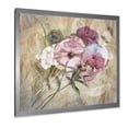 thumbnail image 2 of Designart 'Iris Bouquet Floral Design With Peacock Feather' Traditional Framed Art Print, 2 of 4