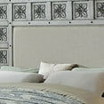 thumbnail image 2 of Benjara California King Bed with Polyresin Foliage Inlay, Antique White and Beige, 2 of 5
