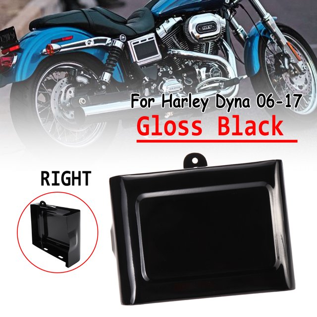 Gloss Black Right Battery Cover For Harley Dyna Fat Street Bob Switchback 06-17