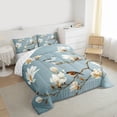 thumbnail image 3 of Feelyou Rustic Flower Floral Full Size Comforter Sets, Kawaii Bird Animal Bedding Comforter Set, Vintage Chinese Style Reversible Bedding Sets, Lightweight Room Decor, 3-Piece, 3 of 8