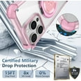 thumbnail image 4 of for iPhone 13 Pro Max Case 360°Ring Stand Compatible with Magsafe  Drop Protection Clear  Case for iPhone 13 Promax,Pink, 4 of 18