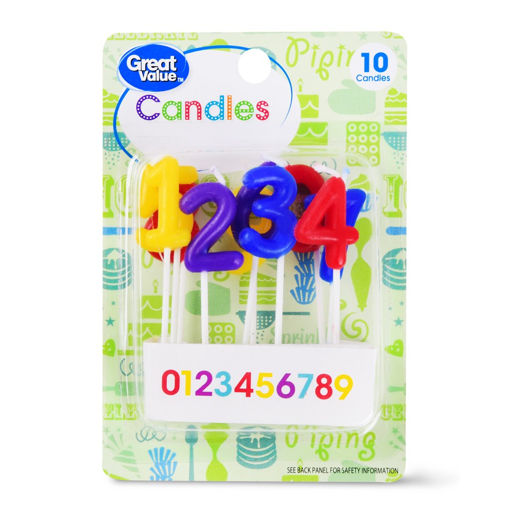 Great Value Celebration Candles, Number 09, 10 Count