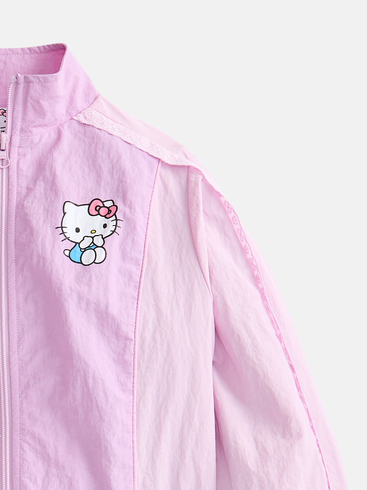 Hello Kitty Girls Full Zip Windbreaker Jacket, Sizes 4-12