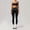 Black(Bras+Pants), variant on PISONIC Women's 2 Piece Workout Set Color Block Strappy Sports Bra, High Waisted Tummy Control Shorts, Backless Yoga Gym Athletic Outfit
