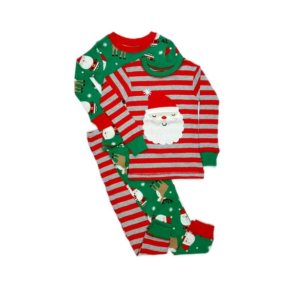 Just One You Carter's Boy's Santa, Reindeer 4-Piece Cotton Pajama Set (Size 2T)