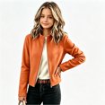 thumbnail image 5 of JOANKDMI Fleece Lined Jacket for Teen Girl 13-14 Sherpa Thermal Long Sleeve Full Zip Stand Collar Warm Winter Crop Coat Fall Cold Weather Activewear, 5 of 6
