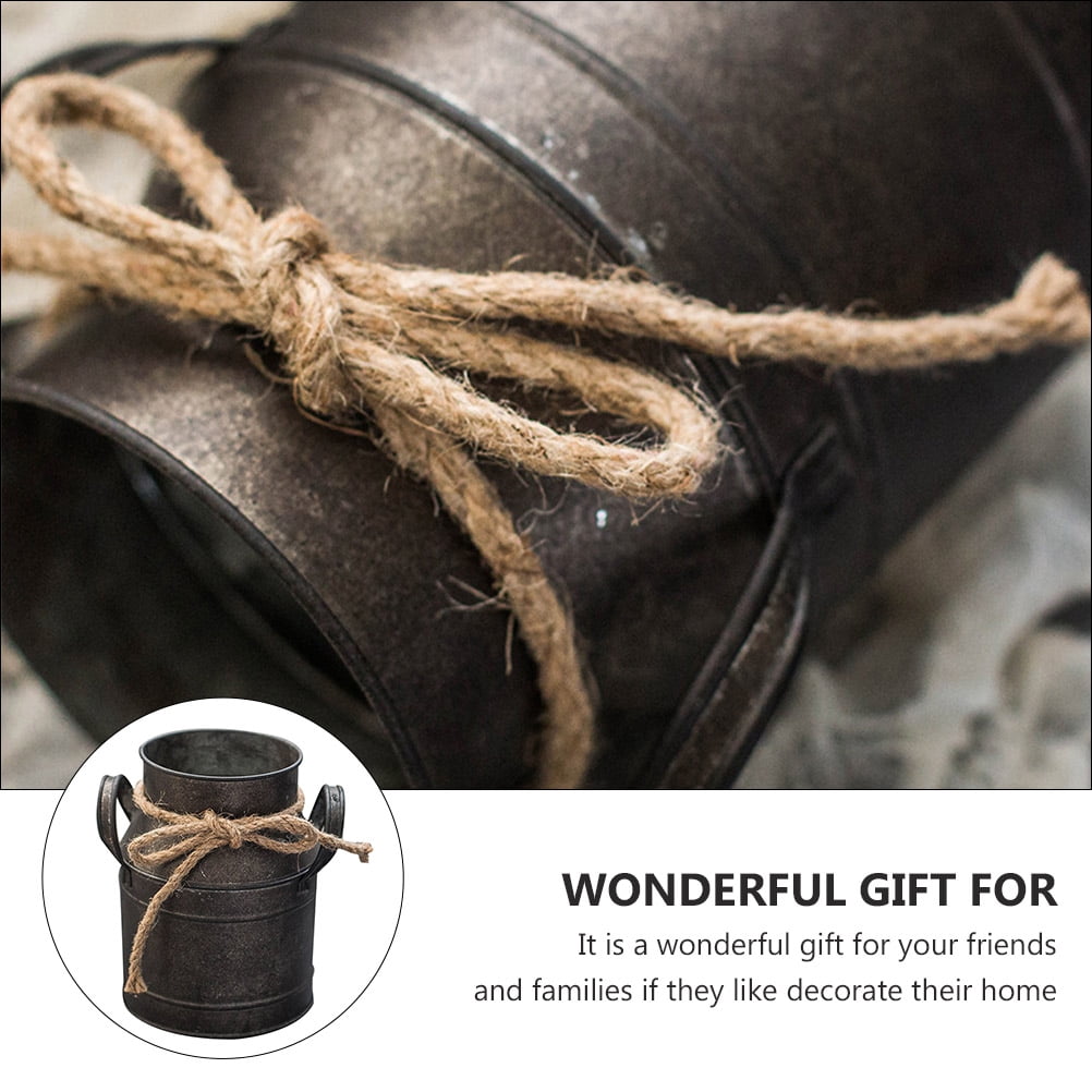 2pcs Iron Flower Bucket Gardening Planter Bucket Retro Flowerpot Milk Pot Holder