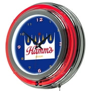 Hamm's Chrome Double Rung Neon Clock