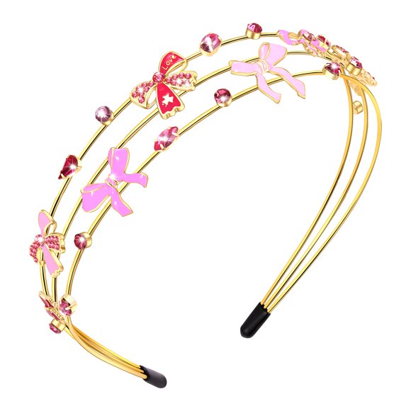 mokkia Diadema para Mujer, Cinta Rosa, Accesorios para el Cabello, Diadema para Concientización sobre el cáncer de Mama, Diadema con Diamantes de imitación, Trajes para sobrevivientes del cáncer de Ma