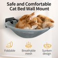 thumbnail image 2 of Hamaca para gato montada en la pared, cama plegable para gatos con tela transpirable, grande, soporta hasta 13.6 kg para dormir, jugar, trepar y descansar, 2 of 5